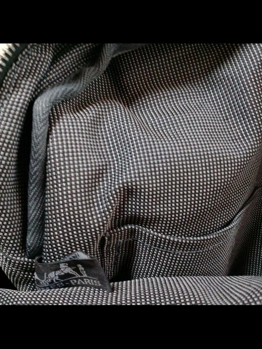 Hermes Black Canvas Messenger Tote with Signature Webbing